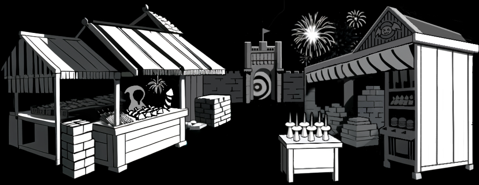 Castle marketplace illustration